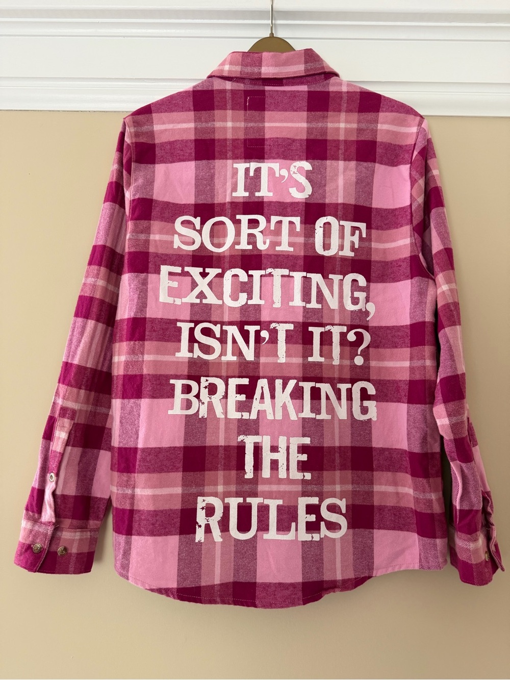 Harry Potter Cakeworthy Pink Plaid Flannel Shirt Hermione Quote